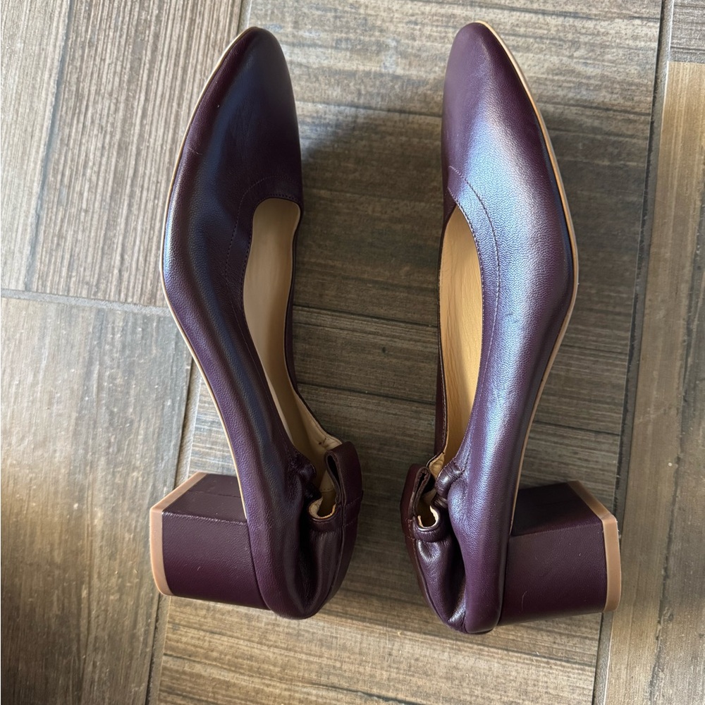 Everlane Burgundy Leather Block Heel Pumps - Picture 9 of 11